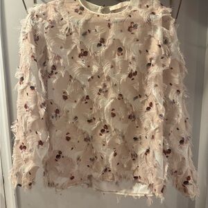 See By Chloe gBlush Pink Feathered Blouse